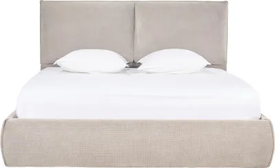 Produktbild von Miliboo - Bett mit Bettkasten 2 Plätze 160x200 cm in beige Chenille-Stoff VIGO