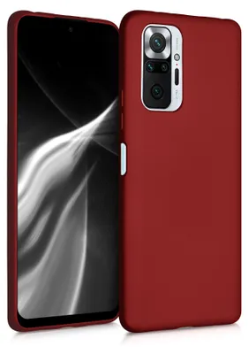 Produktbild von kwmobile Handyhülle für Xiaomi Redmi Note 10 Pro Hülle - Silikon Case metallisch schimmernd - Schutzhülle Cover - Metallic Dunkelrot