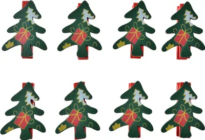 Immagine prodotto di Pioli decorativi Clayre & Eef 3x1x4 cm Alberi di Natale in legno verde