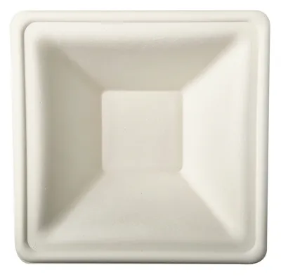 Produktbild von 50 Papstar Schalen, Zuckerrohr pure eckig 350 ml 4 cm x 16 cm x 16 cm weiss 84600