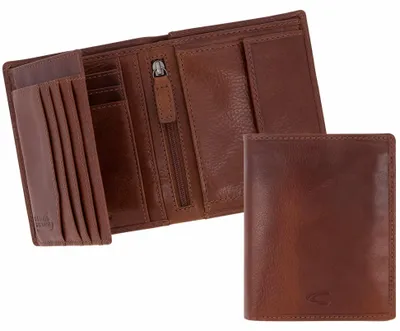 Produktbild von camel active Herrenbörse Brieftasche Ledergeldbörse hochformat schwarz black como