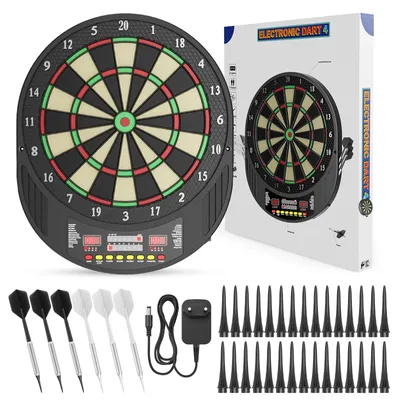 Produktbild von Elektronische Dartscheibe, 33 Spiele, LCD-Display, schwarz