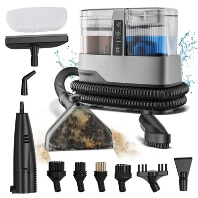 Imagen del producto de Aspiradora de vapor 13 en 1: 1800W de potencia de vapor y 17000 Pa de succión para tapicerías