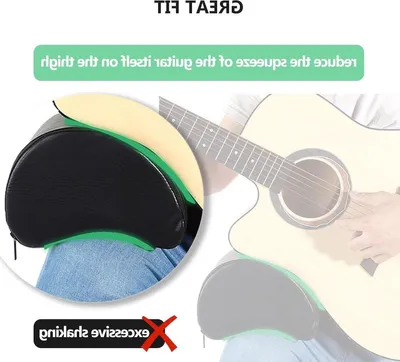 Productafbeelding van Gitaarvoetsteun, klassieke gitaarkussen, kunstleren bekleding met geïntegreerd schuim – draagbare gitaarvoetsteun met rugleuning – accessoire voor elektrische gitaren en andere muziekinstrumenten, gereedschap – HTML-inhoud – benodigdheden.