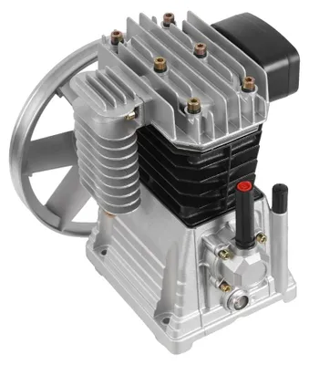 Obrázek produktu pro Kompresor, hlava čerpadla, náhradní díl, 3 HP, s pohonem řemenem a chladičem, stříbrná barva