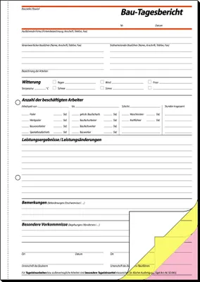 Zdjęcie produktu dla sigel Formularbuch "Bautagebuch", A4, + GRATIS" stock - für den Markt: D - 1 Stück (SY281)