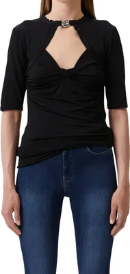 Obrázek produktu pro Dámská blůza Trussardi Shine Jersey, černá, přiléhavá, elegantní, velikost M
