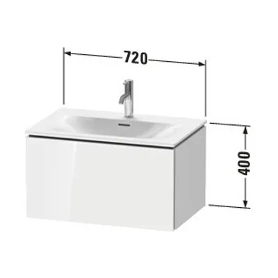 Image de DURAVIT LC613608686 WTU L-Cube unité murale, 400 x 720 x 481 mm