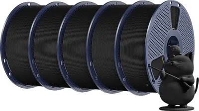 Obrázek produktu pro vlákno pro 3D tiskárny, materiál PLA, nízká smrštitelnost, černá barva