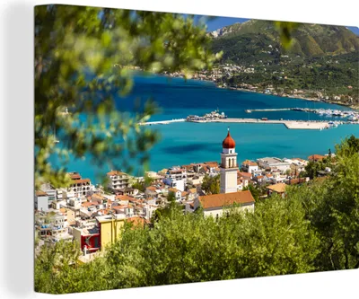 Produktbild von OneMillionCanvasses® - Leinwandbilder - 140x90 cm, Blick auf Zakynthos von einem Berg aus, Wandbilder Kunstdruck Wanddekoration
