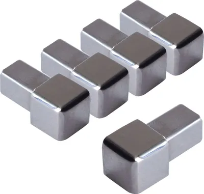 Produktbild von Dalsys 5x Endstück für Fliesenschiene 8mm, Quadratprofil Edelstahl Poliert, Fliesenprofil