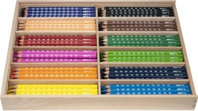 Produktbild von edu3 Jumbo 144 dreiflächige Farbstifte in 12 Farben sortiert