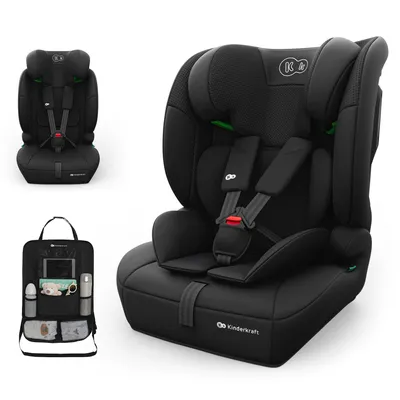 Obrázek produktu pro Kinderkraft COMFORT UP 2 PLUS, autosedačka, 76-150 cm, i-Size R129, 3 v 1, 5-bodový bezpečnostní pás, nastavitelná opěrka hlavy, černá, s organizérem do auta