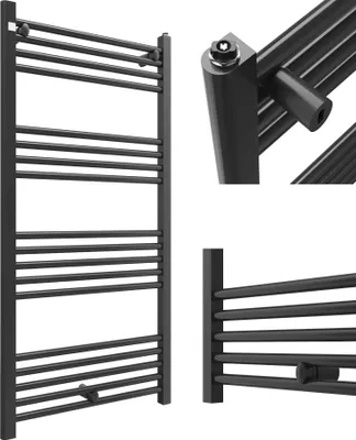 Immagine prodotto di Granitan | Radiatore da bagno PUERTO - 60x120 cm - Nero - Design moderno - Scaldasalviette