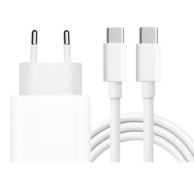 Produktbild von USB-C Ladegerät 20W + 2m USB-C Ladekabel – Schnellladegerät mit USB-C Schnellladekabel für iPhone 15 bis 17 Pro Max, Samsung, Huawei & mehr