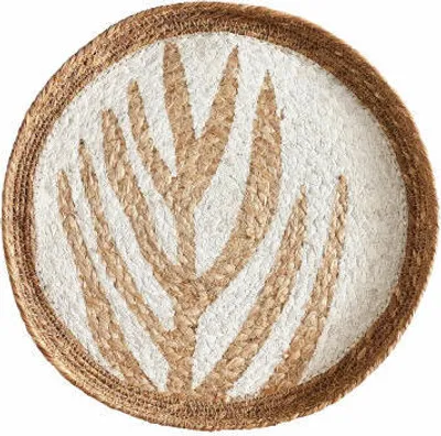 Produktbild von Gift Company Havanna Wand-/Tischdeko Blatt, Dekoration Wand, Tisch, Wanddeko, Jute, Weiß / Natur, Ø 30 cm, 1020203049