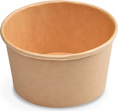Produktbild von 150x Papierbecher Feinkostbecher Eisbecher rund braun 350 ml Ø 11,5 cm