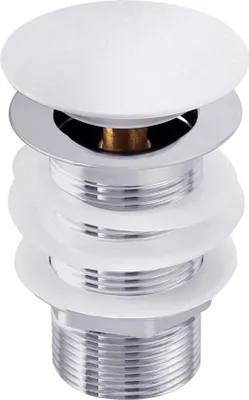 Image de Robinet de vidange blanc, à clapet pour lavabo, sans trop-plein