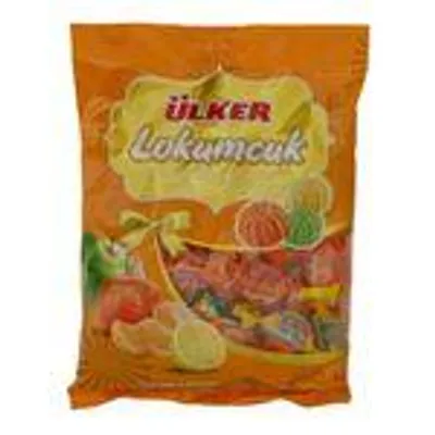 Ülker Lokumcuk – 225 g – Fruchtbonbons mit Zitrusgeschmack (Limonen, Apfel, Mandarine)
