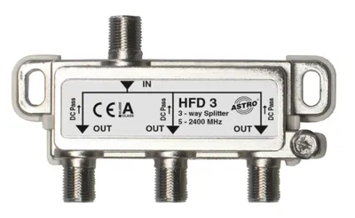 Zdjęcie produktu dla Astro HFD 3, Rozdzielacz kabli, 5 - 2400 MHz, Srebrny, 1 szt., F