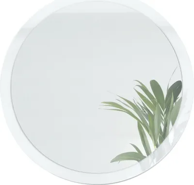 Produktbild von Vladon Spiegel Globe 80 cm,  Germany, dekorativer runder Wandspiegel für Flur und Wohnzimmer mit MDF-Rahmen in Weiß Hochglanz