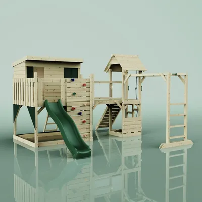 Produktbild von OutdoorToys Spielturm Isak aus Holz in Grün