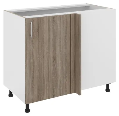 Produktbild von haaus Karo Eckunterschrank, Dunkle Sonoma-Eiche/Weiß, 98 x 50 x 80 cm