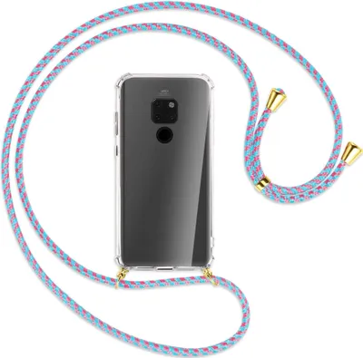 Produktbild von Handykette Backcover-Schutzhülle mit Band (Metall goldfarben) für Huawei Mate 20 - rot