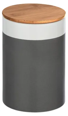 Vorratsdose mit Bambusdeckel, 1,45 L, Keramik, mehrfarbig