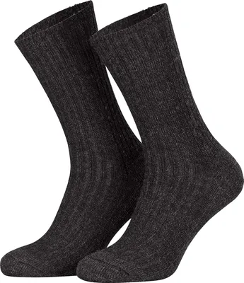 Produktbild von Tobeni 5 Paar Herrensocken Norwegersocken Arbeitssocken Winter Socken Wolle mit Frotteesohle ohne Gummi, Farbe:Anthrazit, Grösse:39-42