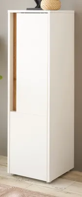 Produktbild von Badezimmer Midischrank "Center" weiß und Eiche Badmöbel Kommode 34 x 114 cm