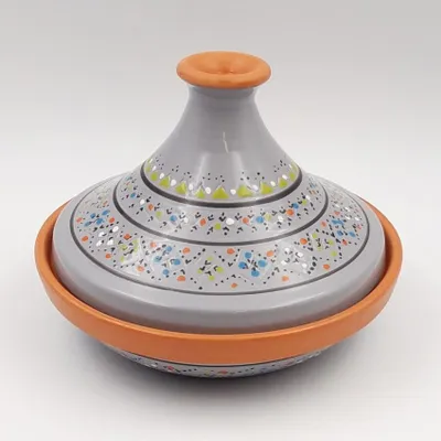 Zdjęcie produktu dla Marrakech Grey indywidualny rozkloszowany tajine - D 22 cm