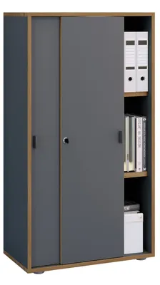 Immagine prodotto di Armadio da ufficio con 3 scomparti | mobile moderno con porte scorrevoli | Dimensioni ca. H. 110 x W. 60 x D. 37 cm– Salia 3 scomparti