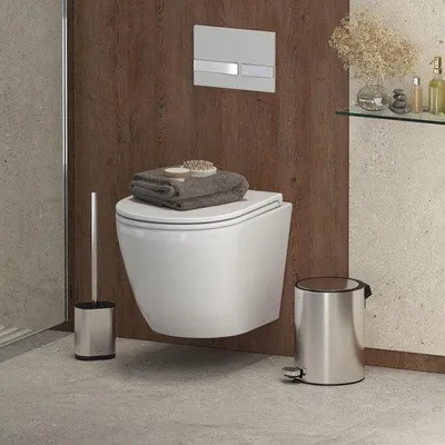 Immagine prodotto di Scopino da WC compatto in silicone antibatterico e acciaio inossidabile