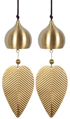 Image de Windspiel, ensemble de 2 décorations en cuivre représentant des gouttes d'eau, dimensions : 35 cm