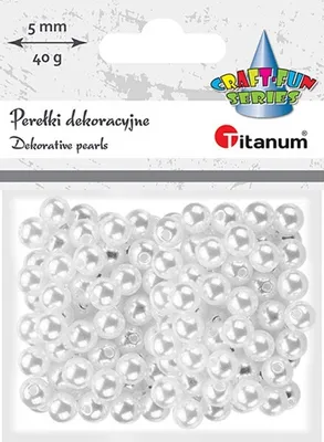 Obrázek produktu pro Ozdobné korálky bílé 8 mm 40g Titanum