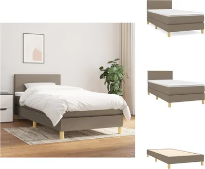 Produktbild von vidaXL Boxspringbett mit Matratze Taupe 80x200 cm Stoff -  Betten & Bettgestelle