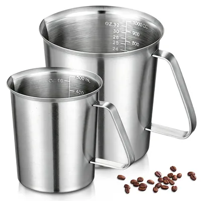 Produktbild von Messbecher Set aus Edelstahl, 500 ml und 1000 ml, spülmaschinenfest, für die Küche