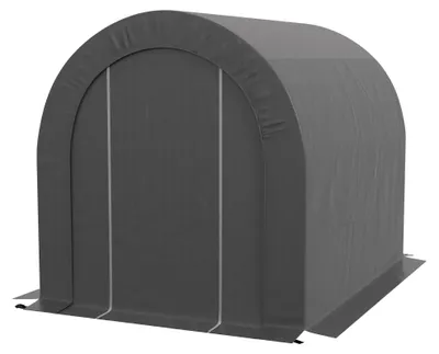 Produktbild von Gartenhaus, Lagerzelt, Fahrradunterstand, Fahrradgarage, Polyethylenplane, Metall, 2,4 x 1,8 x 1,9 m, dunkelgrau