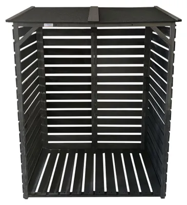 Image de Lendo Online Abri à Bûches Extérieur 118×59×158 Bois Gris