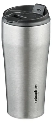 Isolierbecher 400 ml, Edelstahl, BPA-frei, lekvrij, silber/schwarz