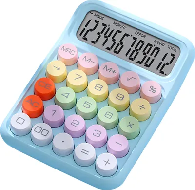 Image de Calculatrice couleur avec clavier mécanique, calculatrice de bureau électronique pour la maison, l'école et le bureau – Bleu ciel