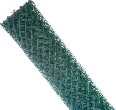 A roll of green chain-link fence.