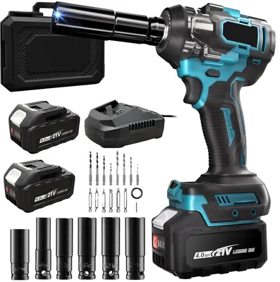 Produktbild von Schlagschrauber, 1000 N.m Drehmoment, bürstenloser Motor, 2 Batterien