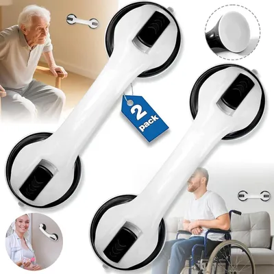 Produktbild von 2x Badewannengriff Duschgriff Badewanne Haltegriff Saugnapf Sauggriff Duschhilfe