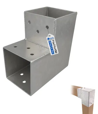 Produktbild von GeZu Impex Pfostenecke 2 Balken 71 x 71 mm Feuerverzinkt Pfostenverbinder L-Form
