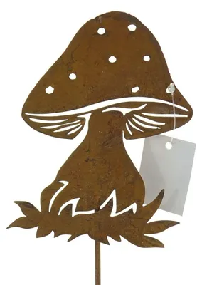 Produktbild von SCHEULEN Weihnachtsdeko Gartenstecker Fliegenpilz mit Rostfinish 48 cm - Metall