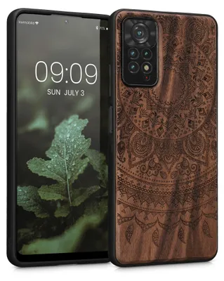Produktbild von kwmobile Handyhülle für Xiaomi Redmi Note 11 Pro / Note 11 Pro (5G) / Note 12 Pro (4G) Hülle Holz - Case mit TPU Bumper - Stoßfestes Hardcase -
