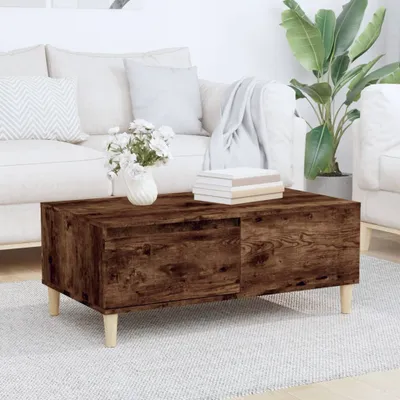 Produktbild von The Living Store Couchtisch Räuchereiche 90x50x36,5 cm Holzwerkstoff