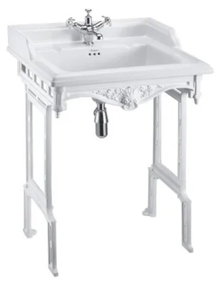Zdjęcie produktu dla Casa Padrino, umywalka w stylu secesyjnym, biała - Elegancka umywalka wykonana z porcelany i aluminium - 890 x 650 x 575 mm